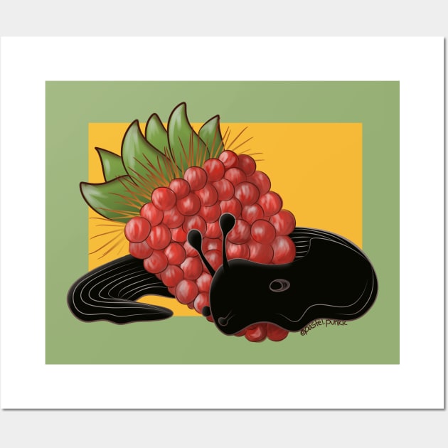 Salmon Berries and Slug Wall Art by Pastel.Punkk